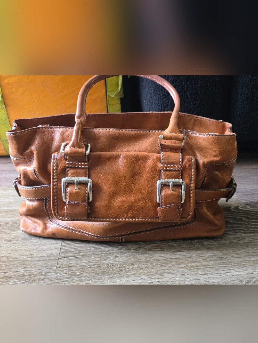 Michael Kors Cognac Brown Leather Shoulder Bag
